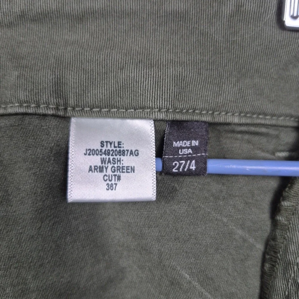 Veronica Beard Arya Straight High Rise Pants Army Green Button Fly Size 27/4 - Picture 6 of 11